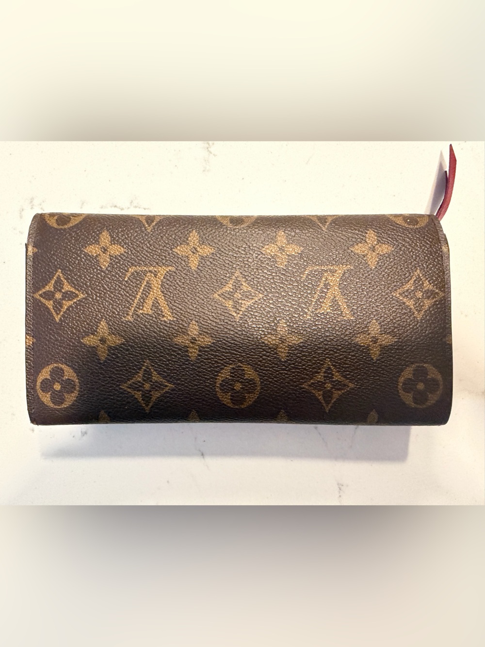 Louis Vuitton Monogram Canvas Brown with Red Snap Continental-Style Wallet - Picture 3 of 11